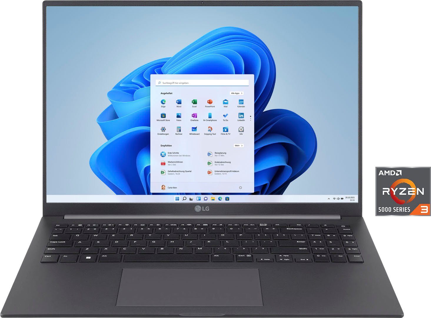LG UltraPC Notebook (40,6 cm/16 Zoll, AMD Ryzen 3 5300U, Radeon Vega Graphics, 512 GB SSD)