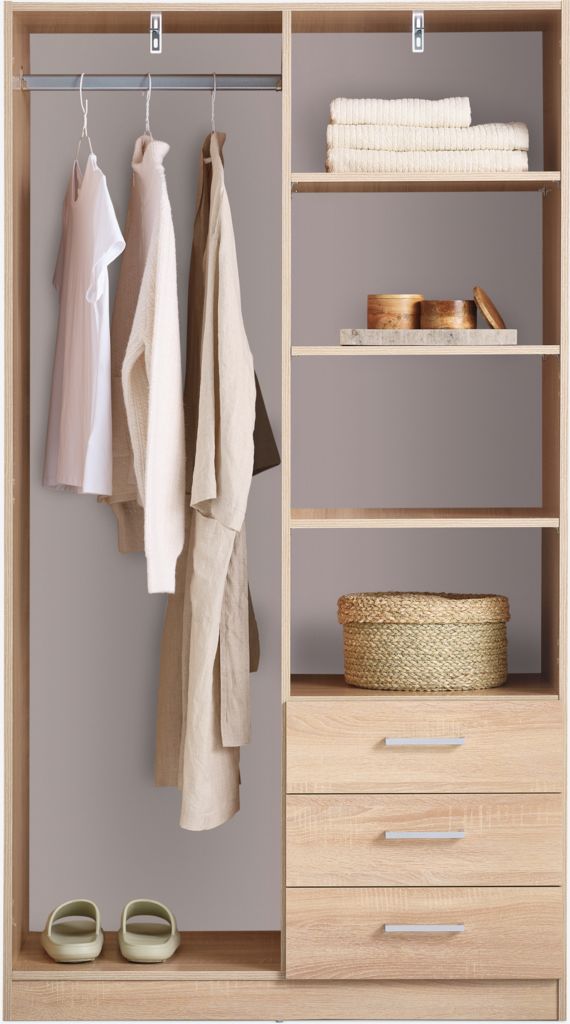 Szafka FANDRUP FANDRUP 97x176 2 drzwi/3 szuflady jasny dąb