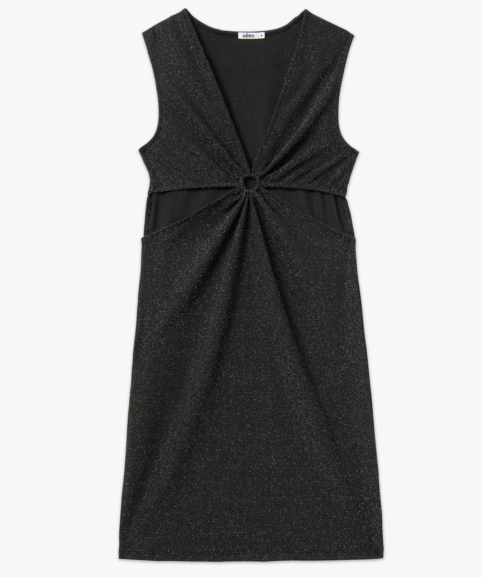 Robe femme à paillettes ouverte sur le ventre noir | GEMO