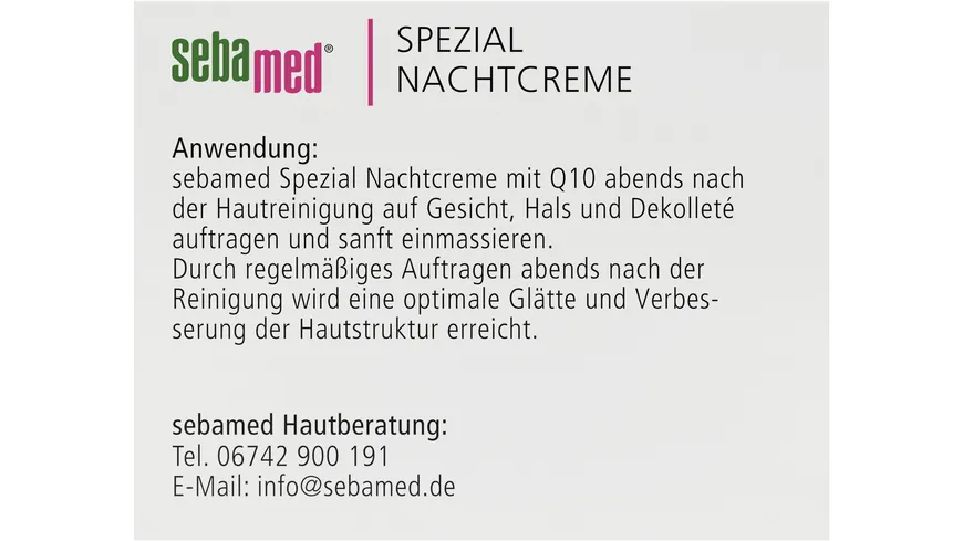 Sebamed Spezial Nachtcreme mit Q10 75 ml