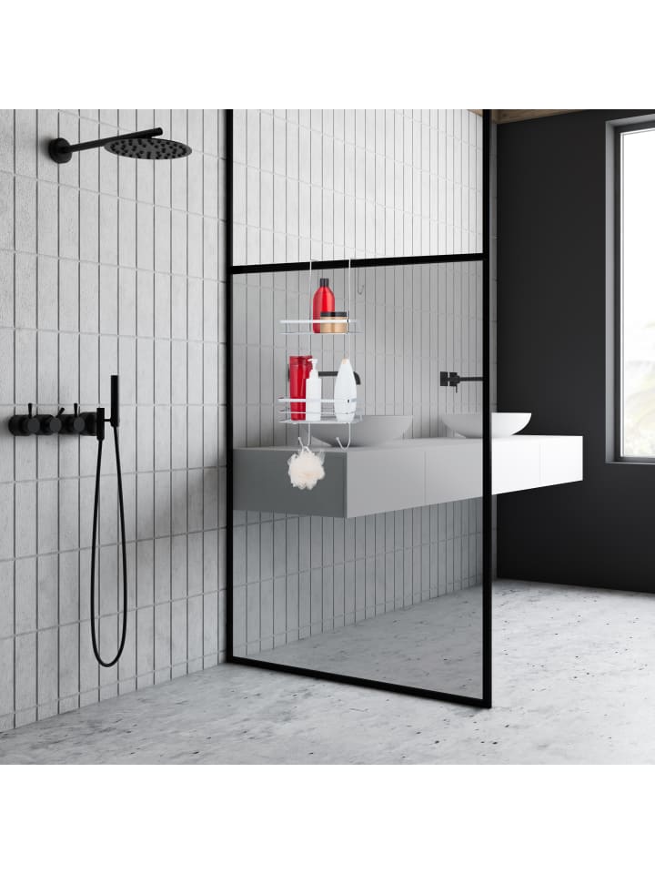 relaxdays Duschablage in Silber - (B)25,5 x (H)60 x (T)22,5 cm günstig kaufen onesize