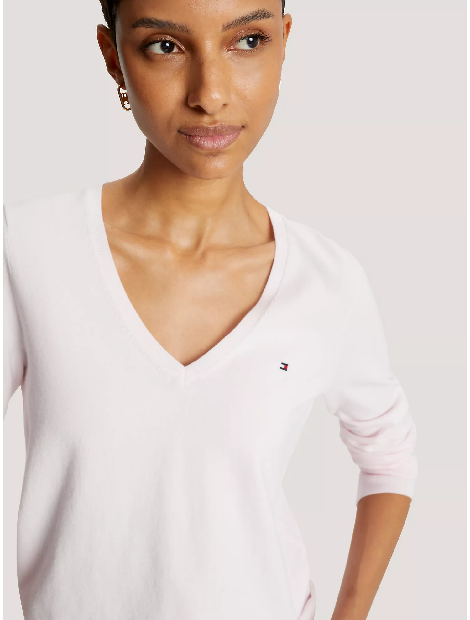 Solid V-Neck Sweater
