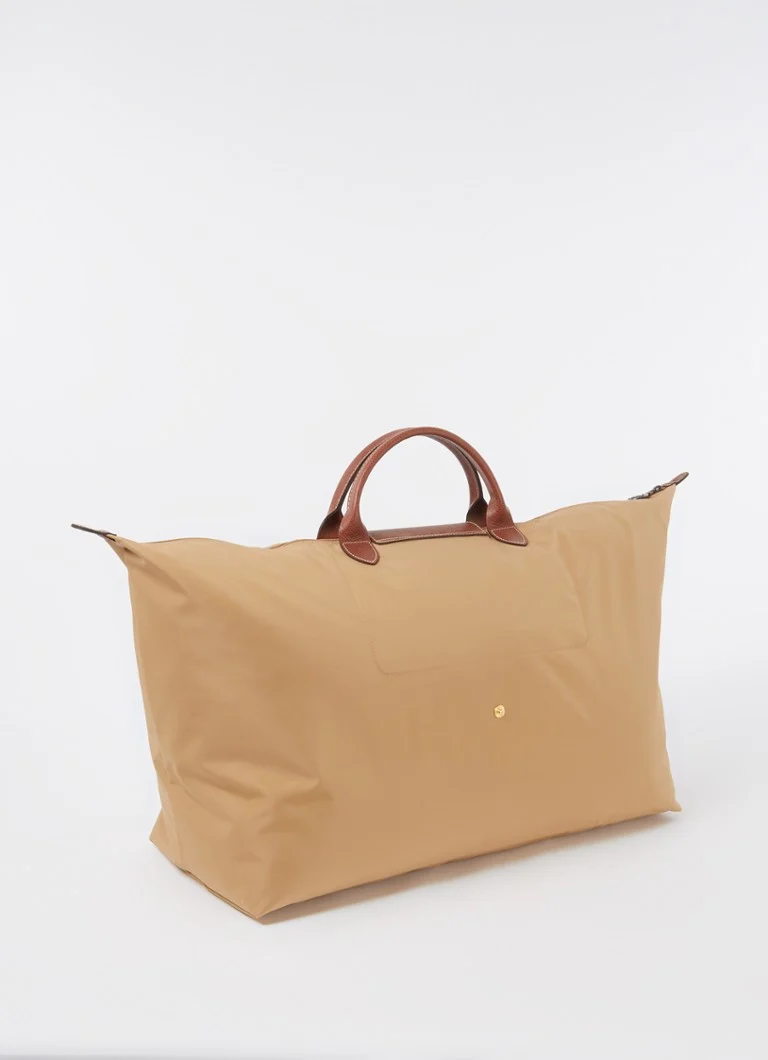 Geantă Longchamp Le Pliage Original, mărimea M, cu detalii din piele.