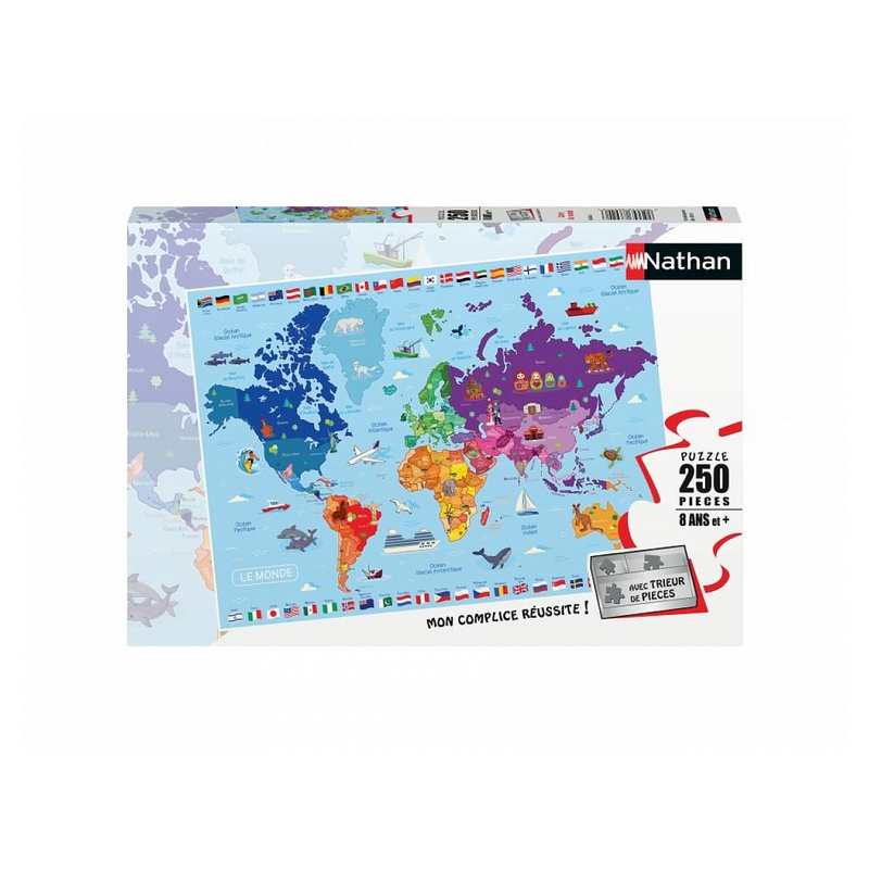 Puzzle carte du monde 250 pièces