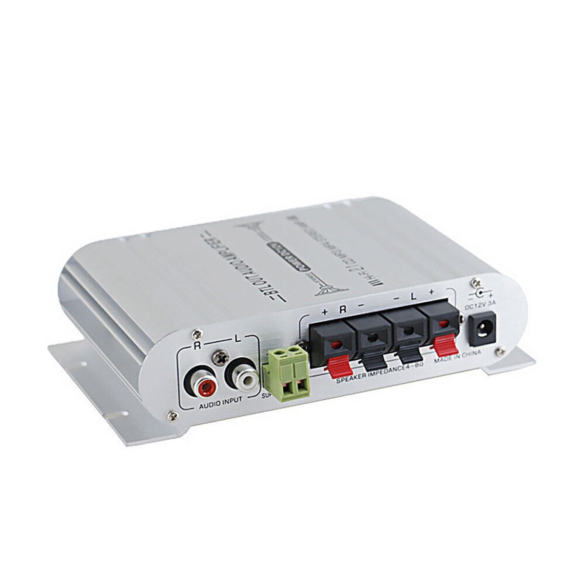 Yoyaxi 12-V-Car-Audio-Stereo-Verstärker: 2.1-Kanal-HiFi-Leistungsverstärker 2.1 Soundsystem (2.1-Kanal-Audioausgang Standard-Stereo-Cinch und 3,5-mm-AUX-Eingang)