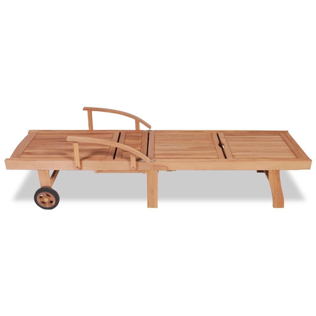 vidaXL Gartenliege Sonnenliege Massivholz Teak, 1 St.