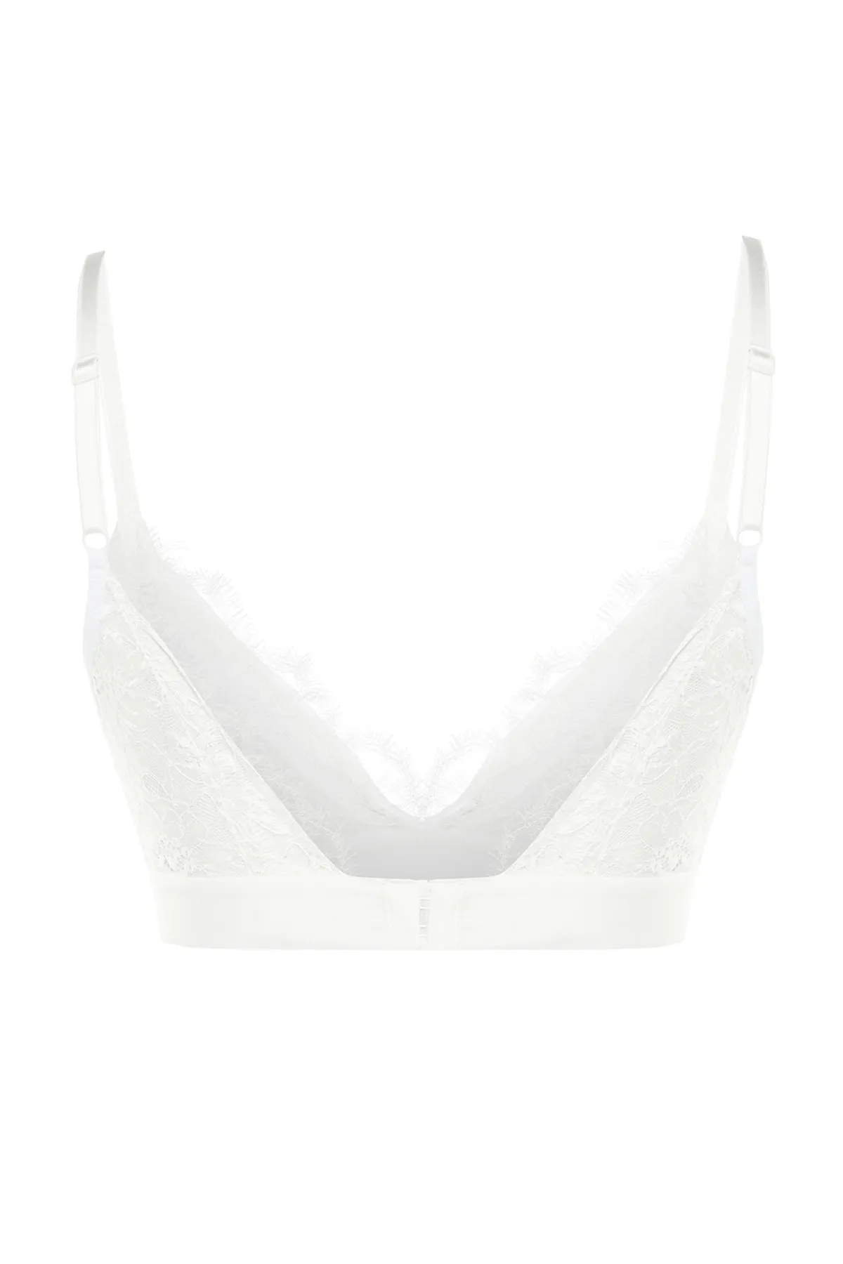 Trendyol Collection  Ecrufarbener, kappenloser Bralette-BH mit Spitzenträgern und Strick-BH THMAW23SU00167