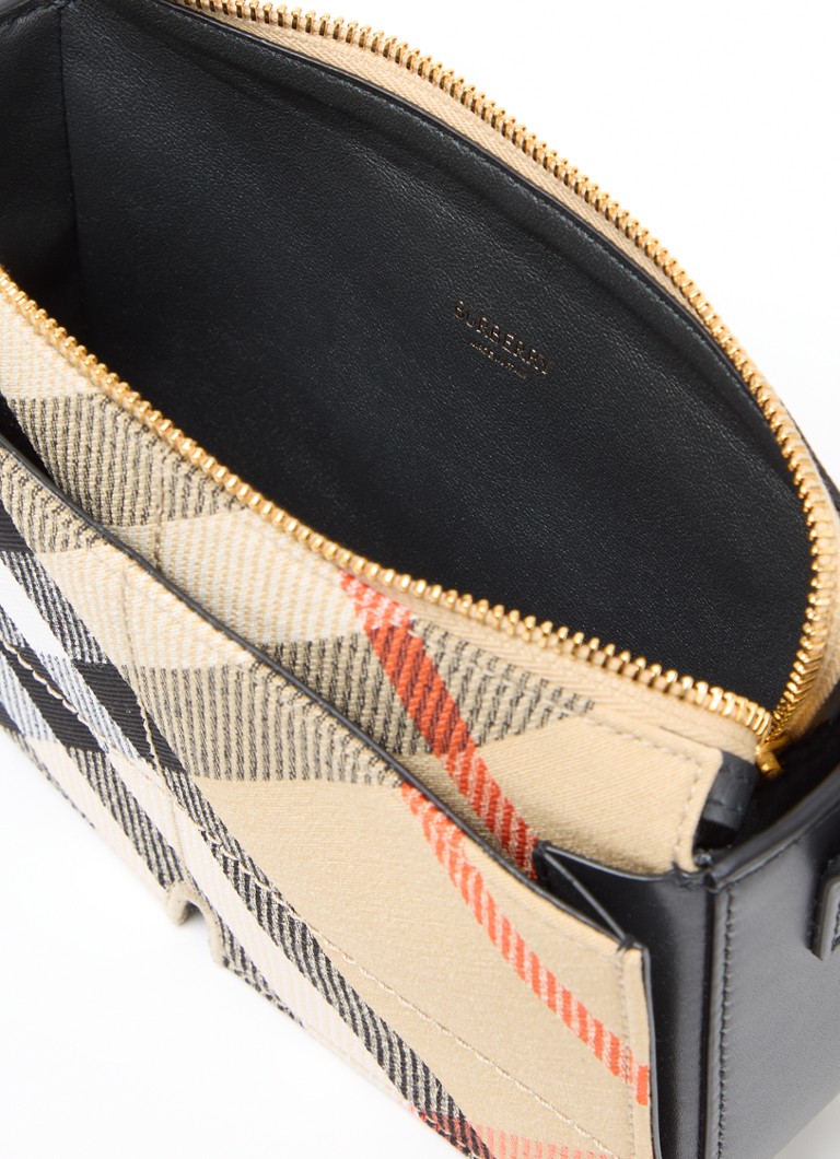 Bolsa transversal Burberry Snip com estampa xadrez e detalhes em couro de bezerro.