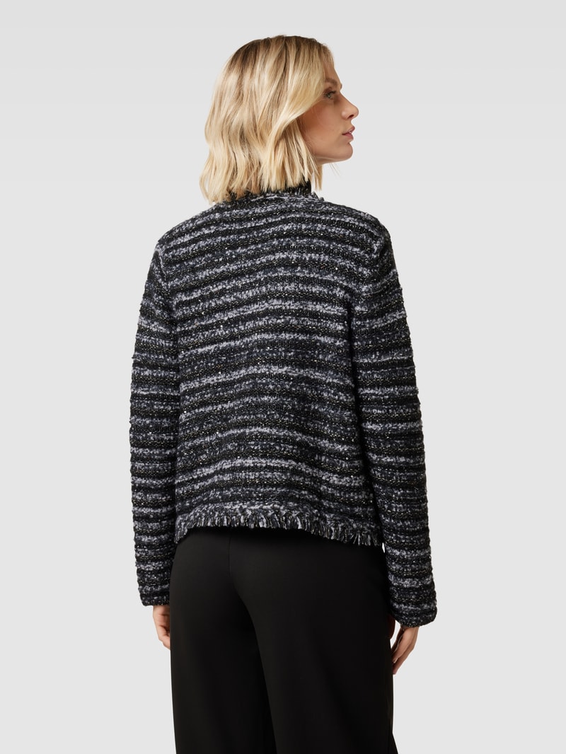 Blazer in Bouclé-Optik in schwarz