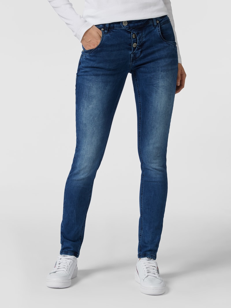 Skinny Fit Jeans mit Stretch-Anteil Modell 'Manie' in blau