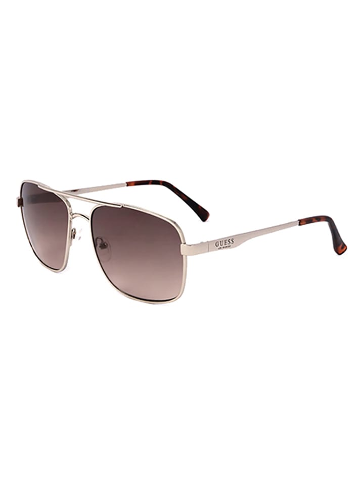 Guess Herren-Sonnenbrille in Gold/ Hellbraun günstig kaufen 58