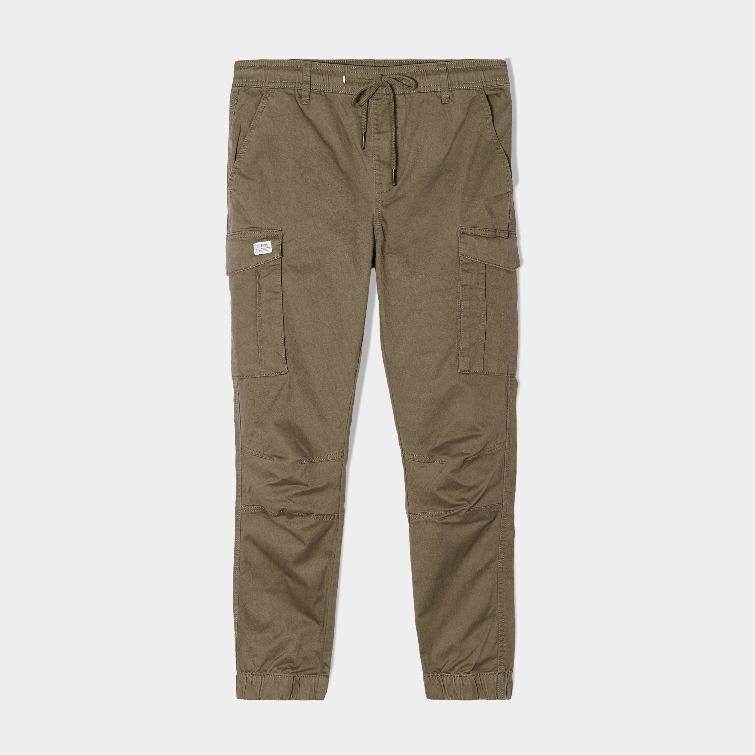 Pantalon cargo taille élastiquée Creeks vert kaki garçon | La Halle