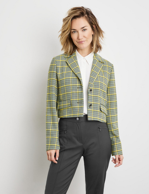 Kurzer Blazer mit Karomuster