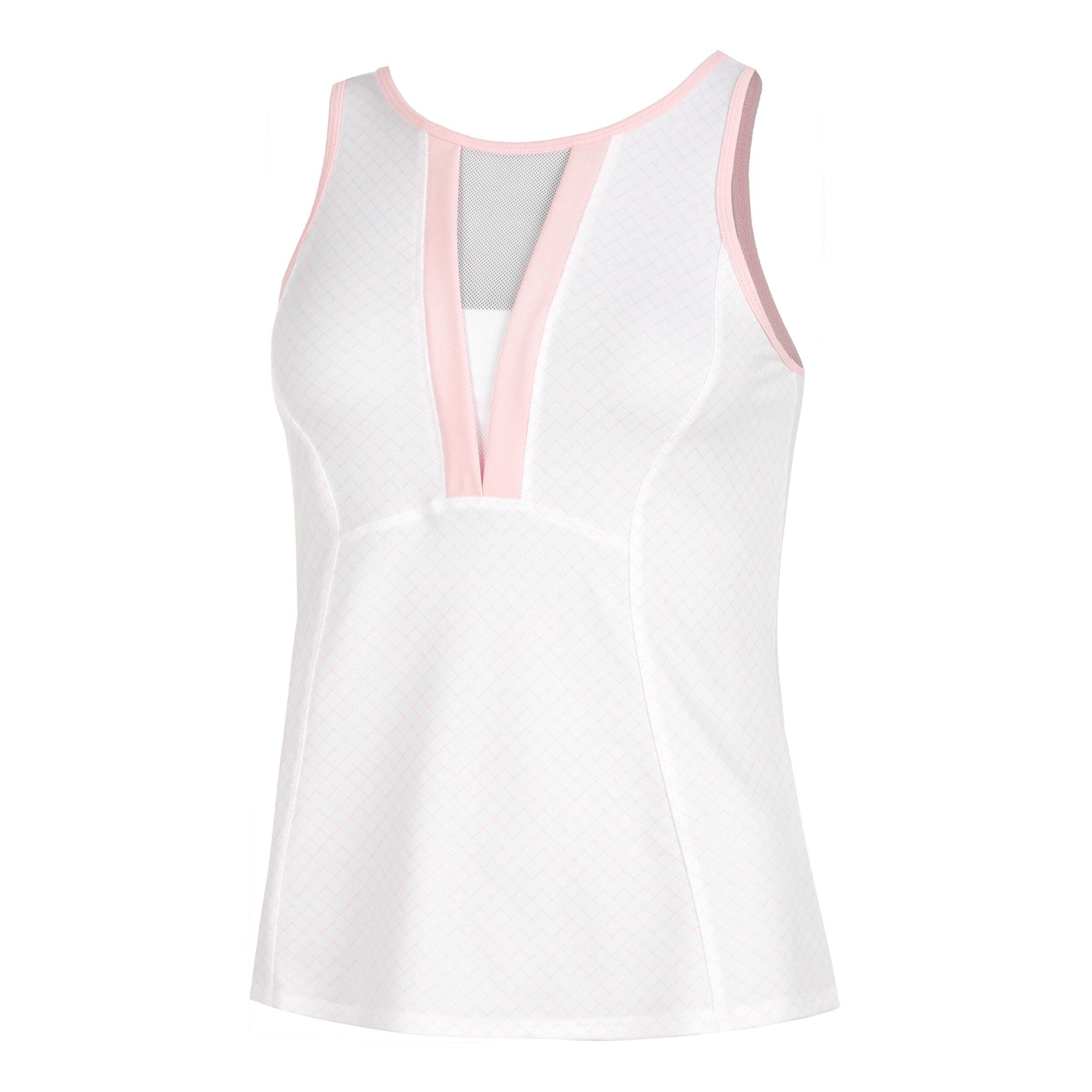 Deco Grid Tank-Top Damen - Weiß, Rosa