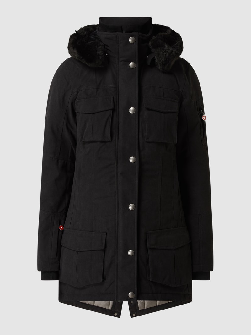 Schneezauber 62 Funktionsjacke mit abnehmbarer Kapuze in schwarz