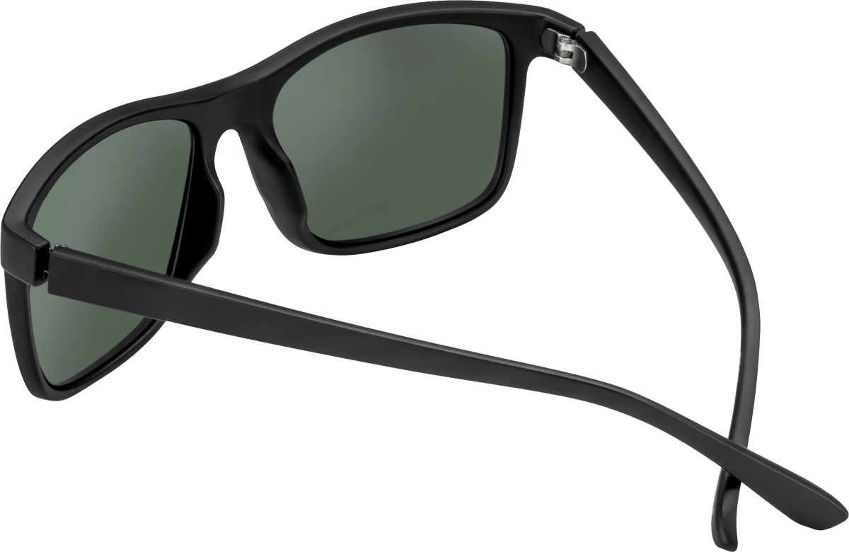 Sonnenbrille Erwachsene schwarz mit eckigen Scheiben, 1 St