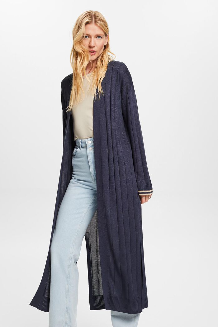 Langer Cardigan mit Glitzereffekt