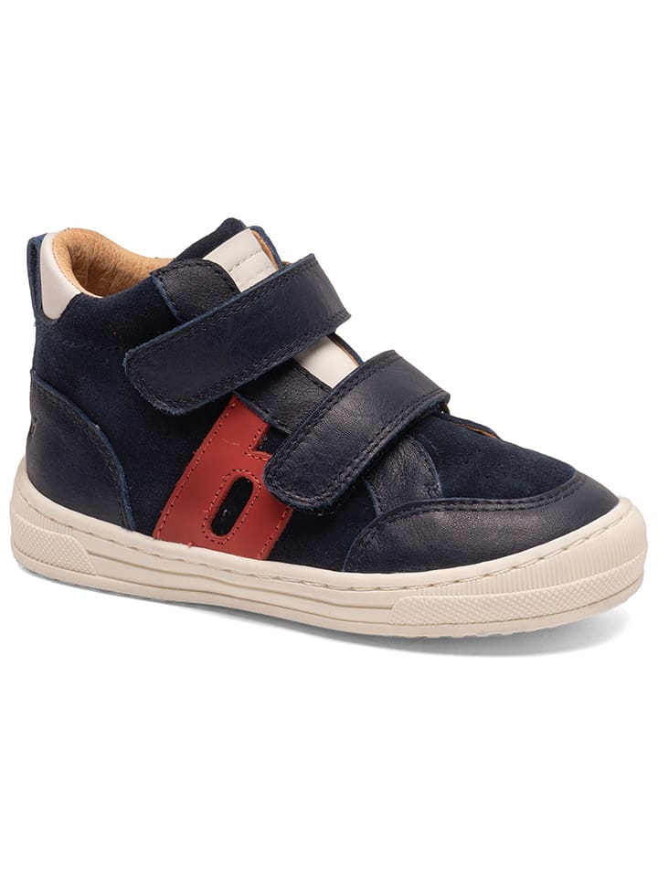 bisgaard Leder-Sneakers in Dunkelblau/ Rot günstig kaufen