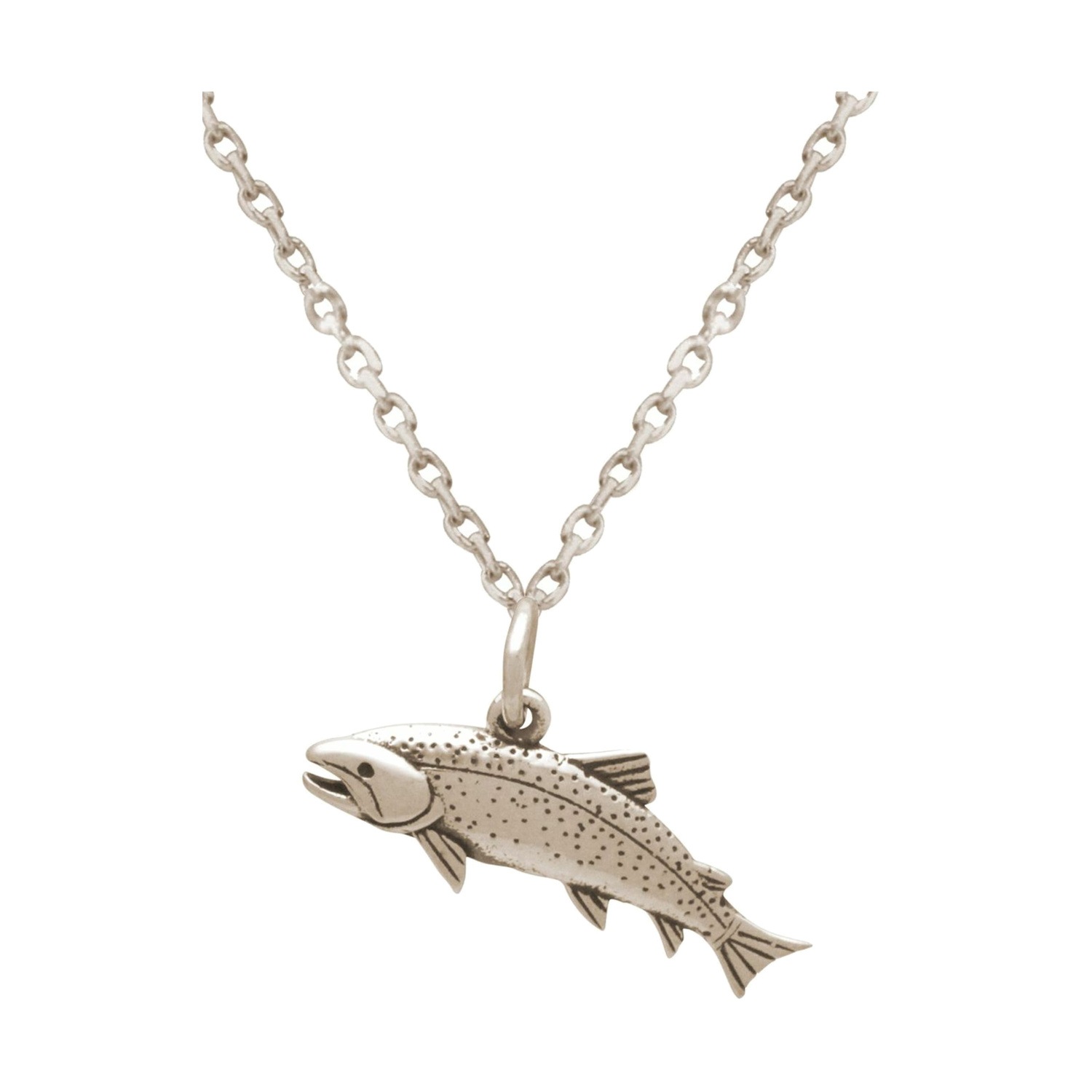Halskette mit Anhänger '3-D Fischfang Forelle'