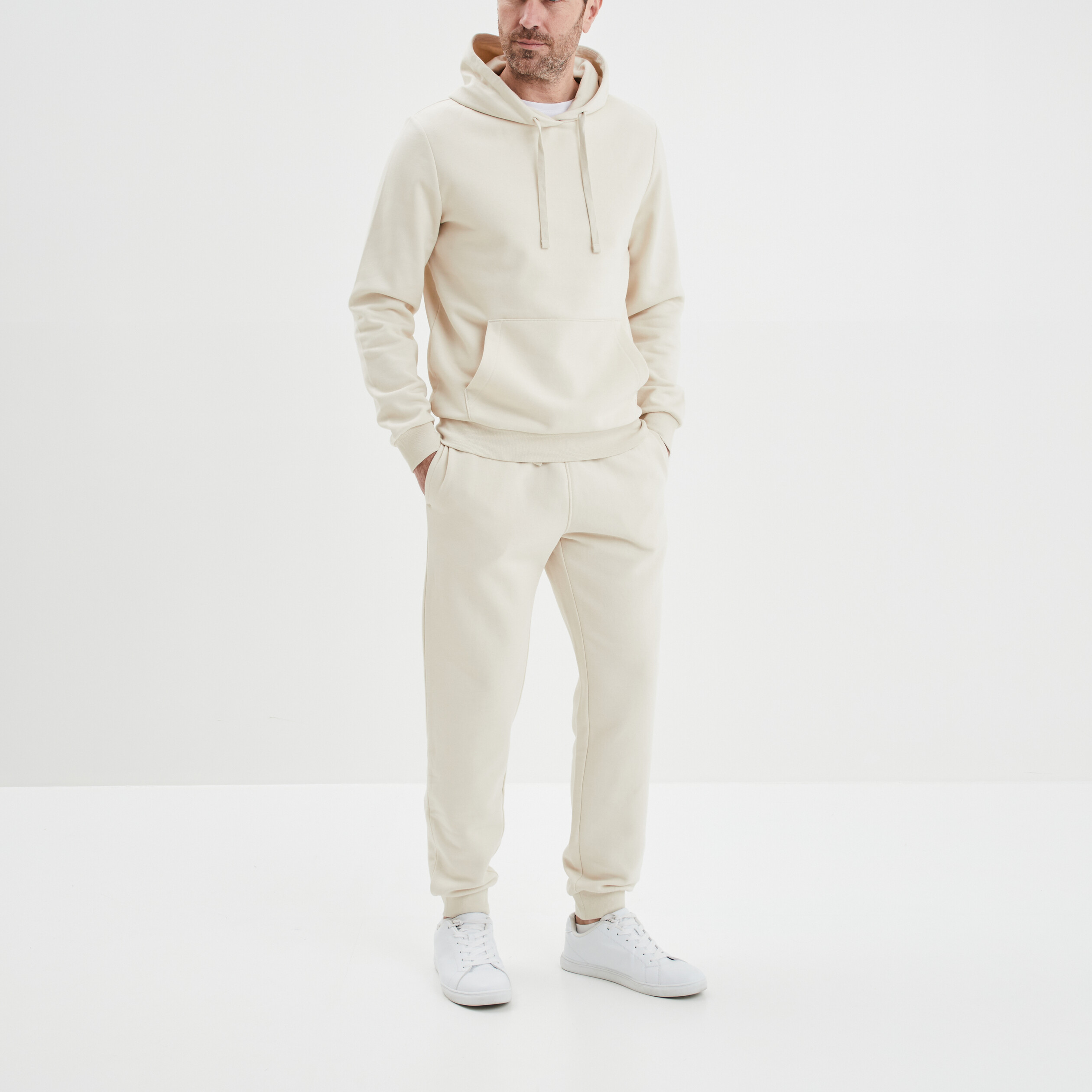 Jogging droit molleton ecru homme | La Halle