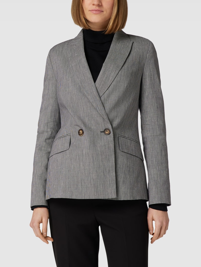 Blazer mit Hahnentrittmuster in marineblau