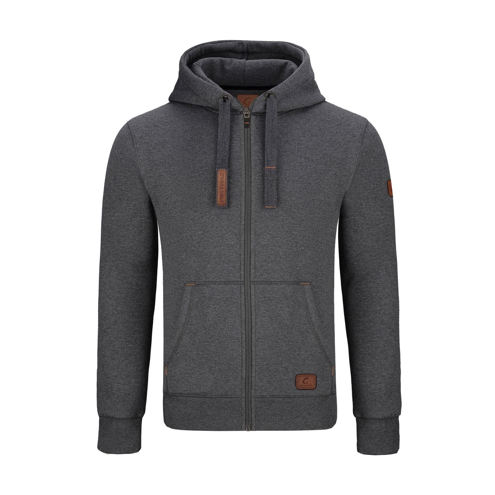 GYMAMBA Jogginganzug Herren leather dunkelgrau (2-tlg), mit Kapuze