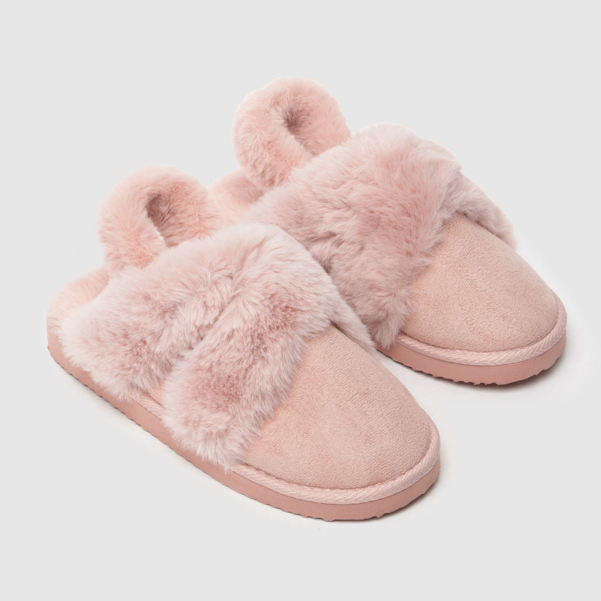 Schuh – Harper – Ljusrosa tofflor i pälsfärgad mule