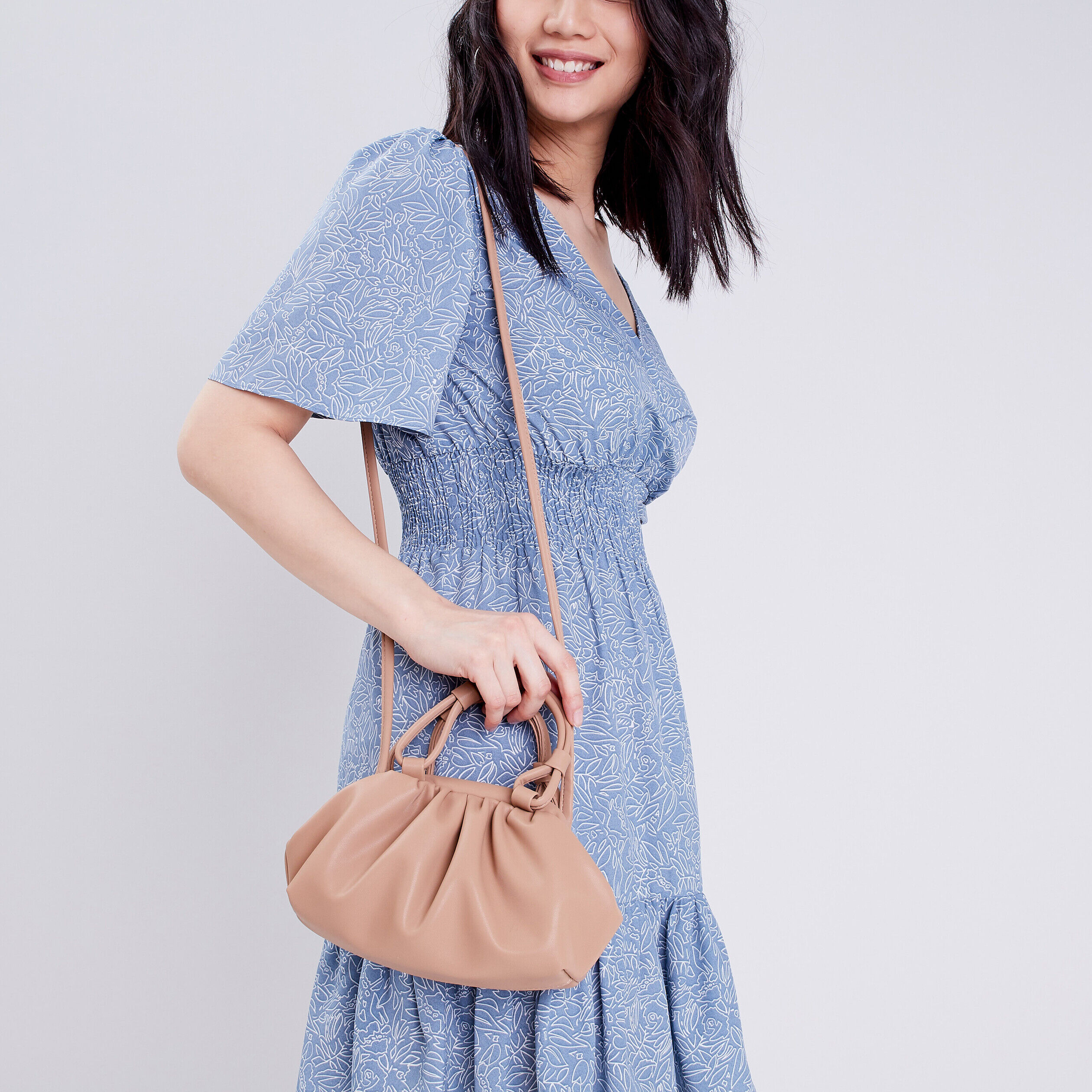 Sac arrondi à clapet beige femme | Cache Cache