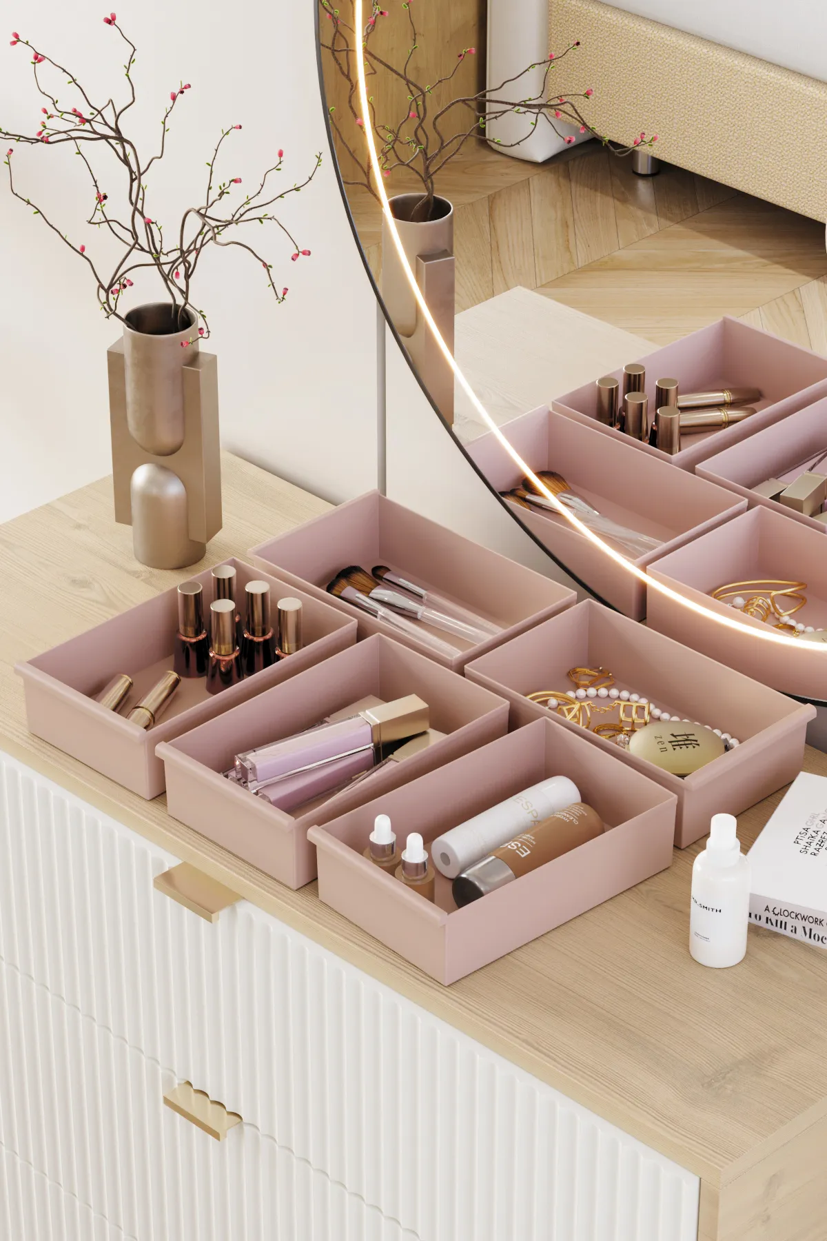 Pufwin Home  Aufbewahrung Kleiderschrank - Rosa - Plastik