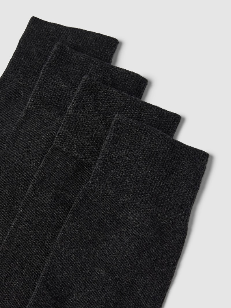 Socken mit gerippten Abschlüssen im 4er-Pack in anthrazit