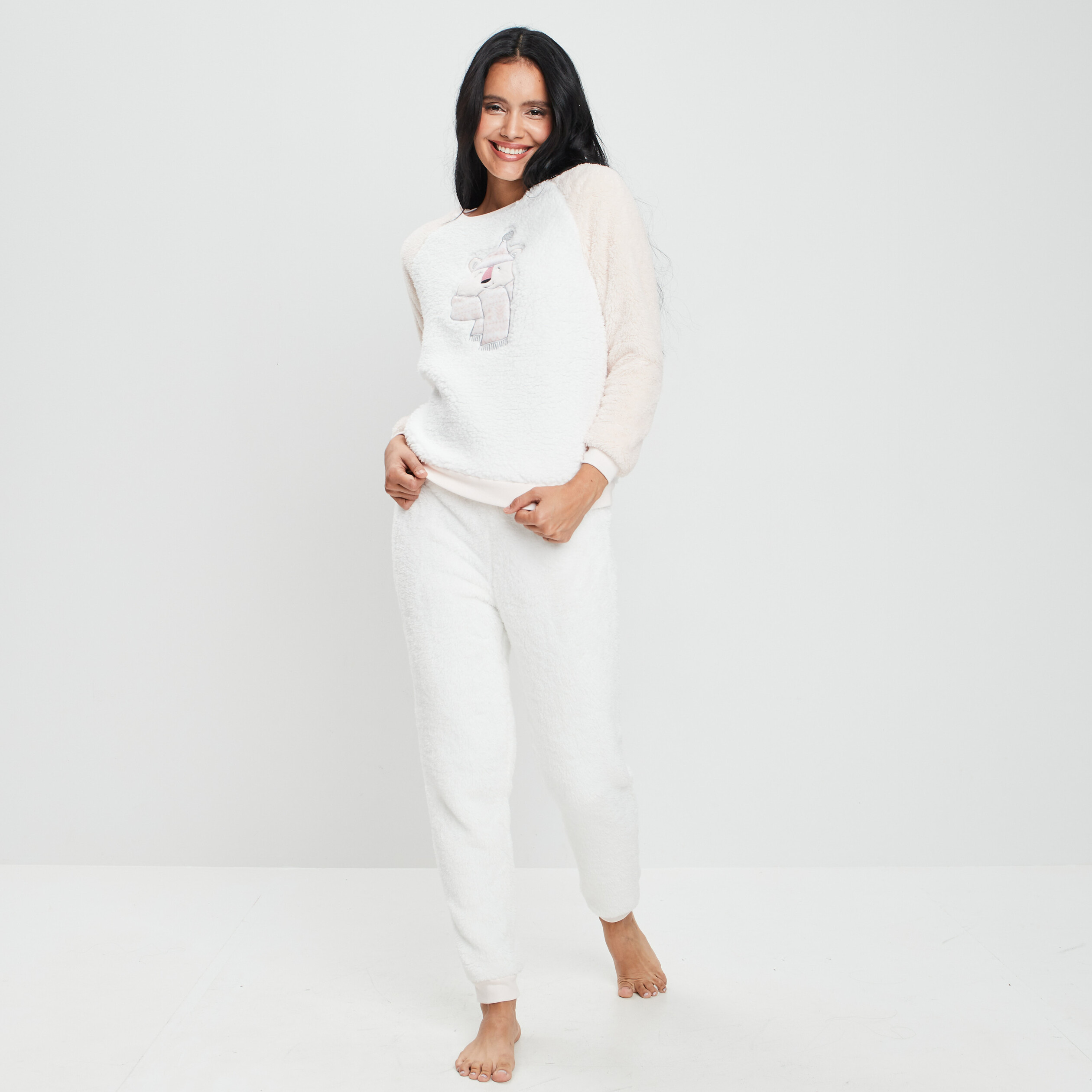 Ensemble pyjama 2 pièces rose clair femme | La Halle