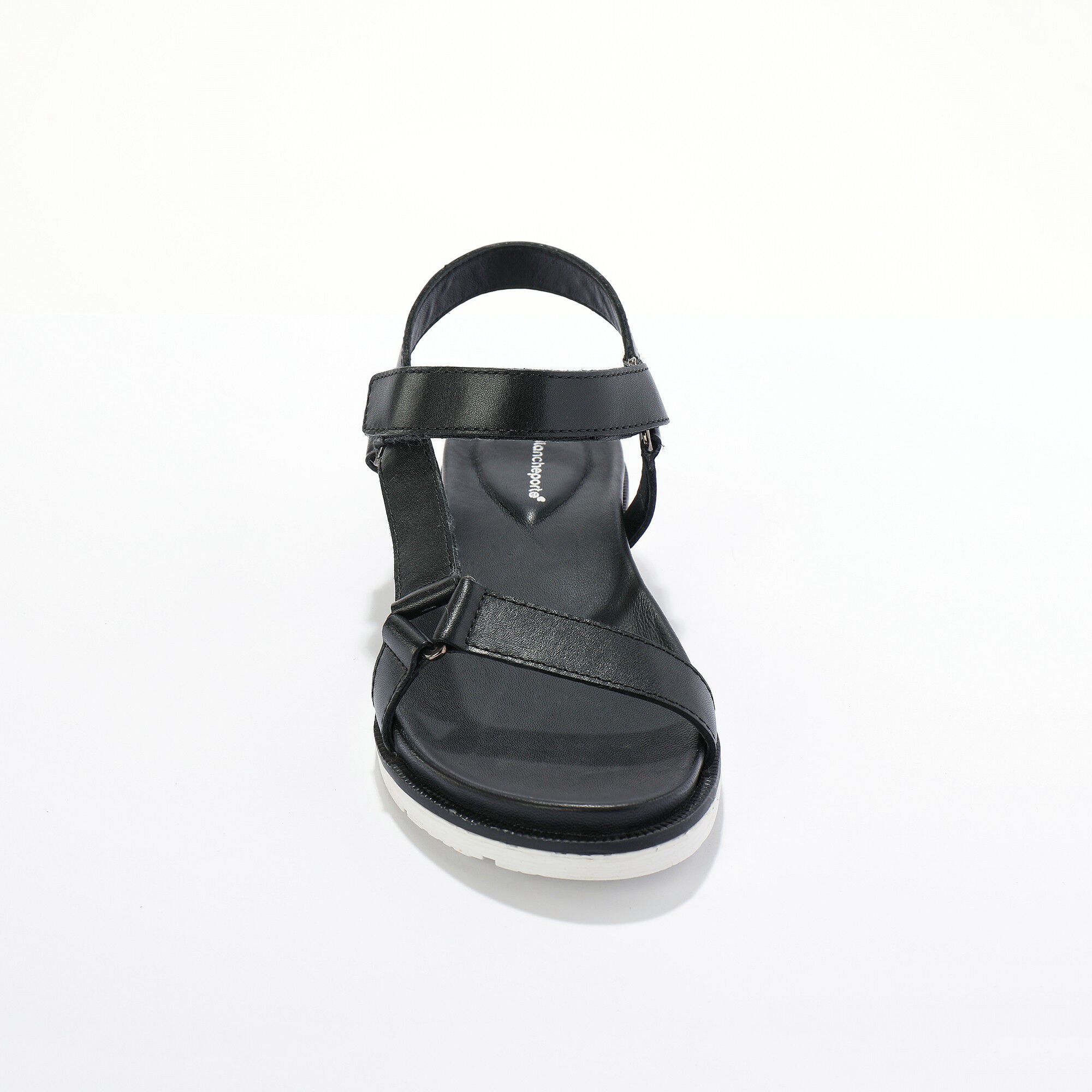 Sandales scratchées largeur confort en cuir style rando