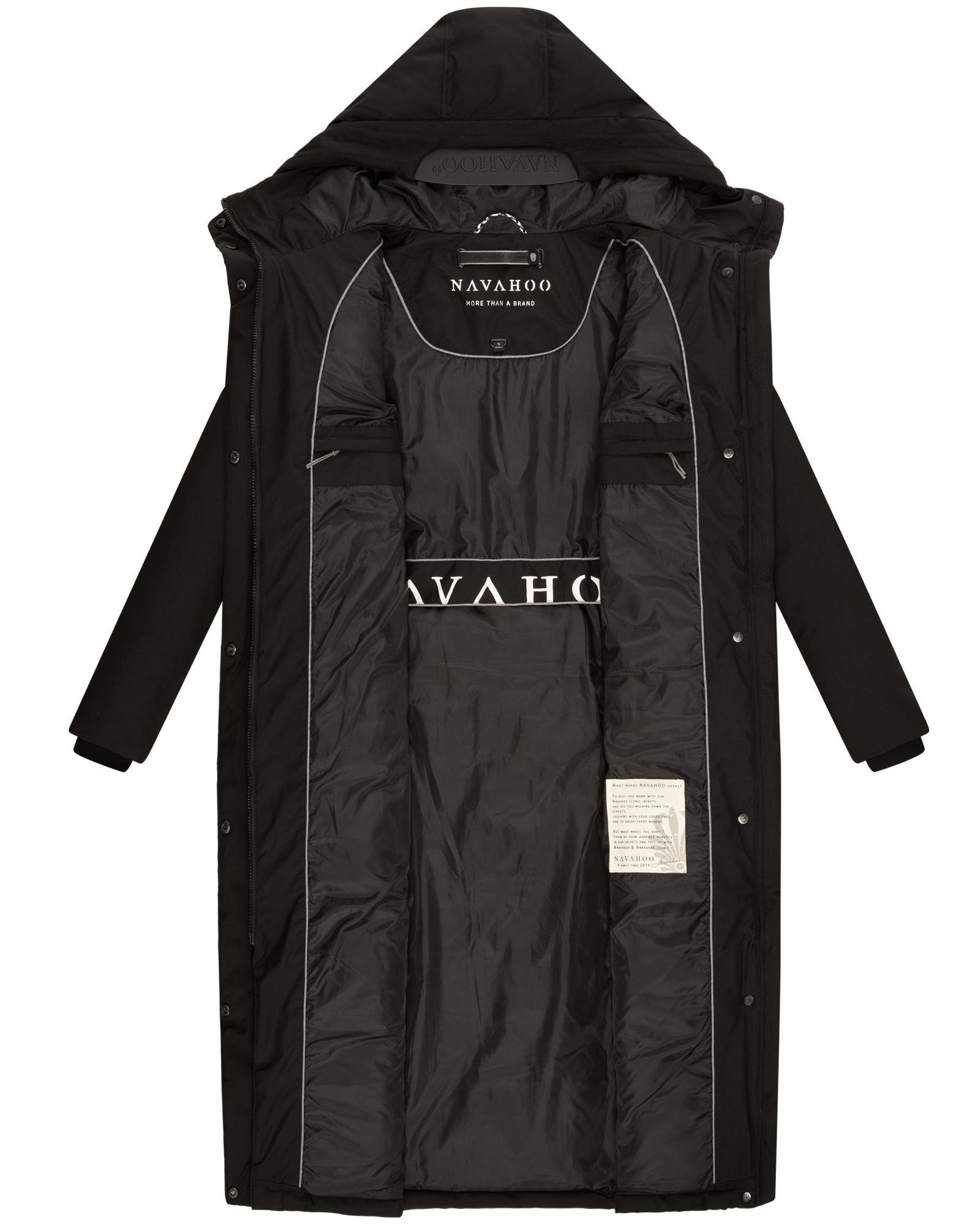 Navahoo Wintermantel Wolkenfrost XIV Extralanger Damen Mantel mit Kapuze