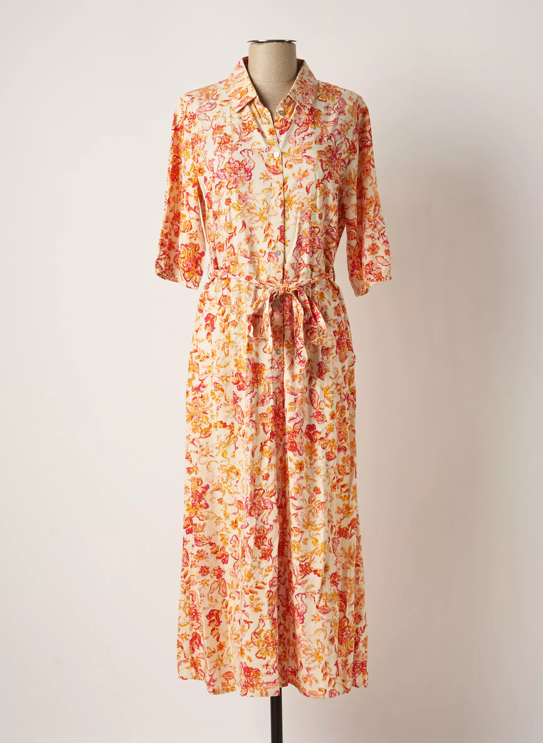 Cream Robes Longues Femme couleur orange