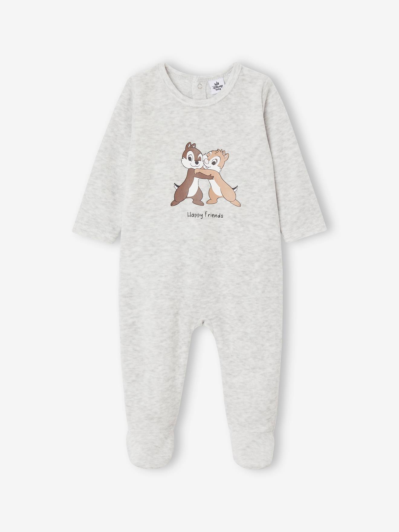 Disney Baby Samt-Strampler Disney Animals - grau meliert