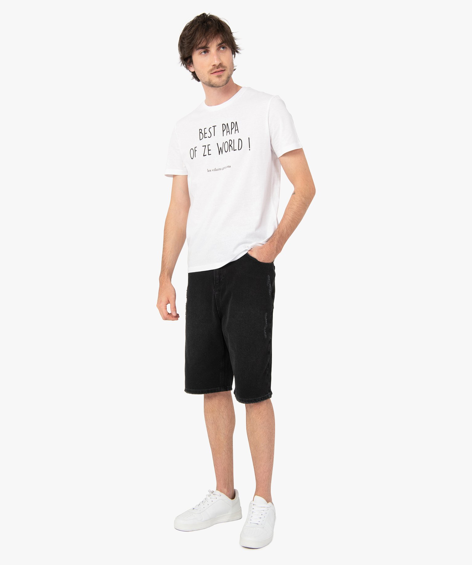 Tee-shirt homme à manches courtes à message - Gémo x Les ... blanc | GEMO