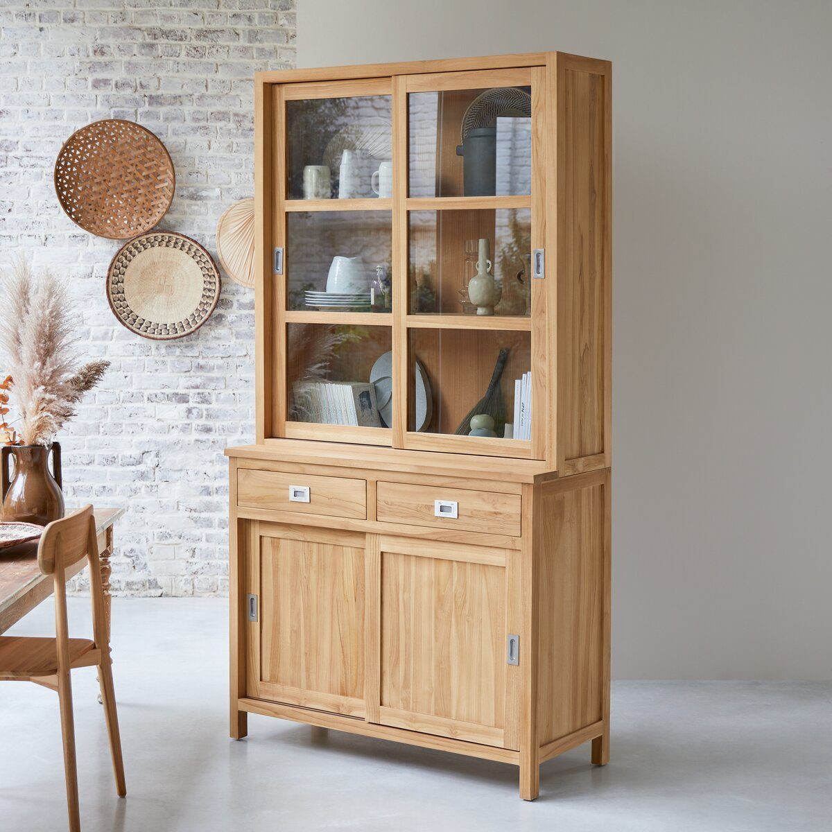 Tikamoon Buffet Geschirrschrank aus massivem Teakholz 120 cm