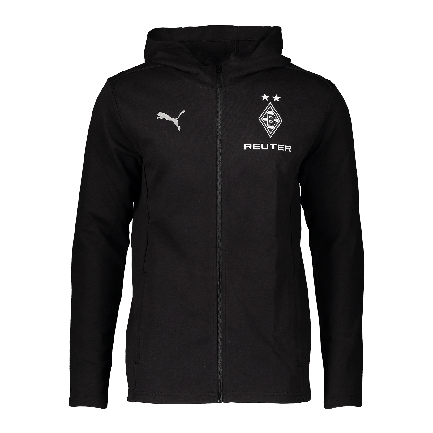 PUMA Borussia Mönchengladbach Kapuzenjacke mit Sponsor Schwarz F13