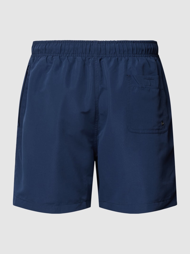 Badeshorts mit Label-Stitching in marineblau