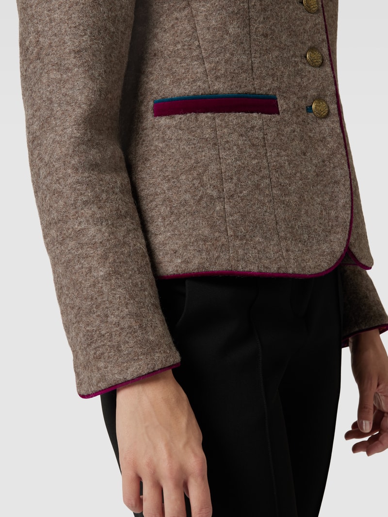 Blazer mit Stehkragen in taupe