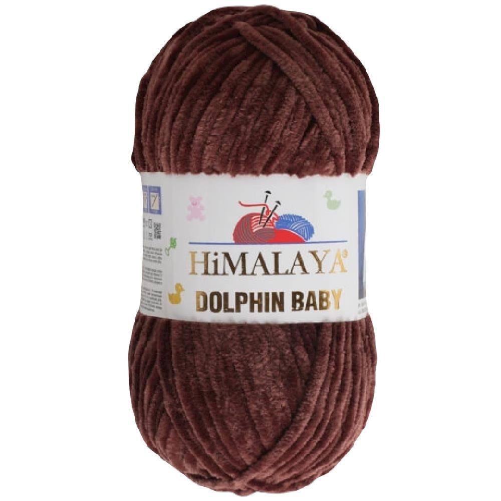 Himalaya Strickfein Himalaya Dolphin Baby Bulky Chenille Garn 80366 - bärbraun Häkelwolle, 120 m (Einzel-Pack, 1-St., Wolle), Superbauschiges Chenille Garn