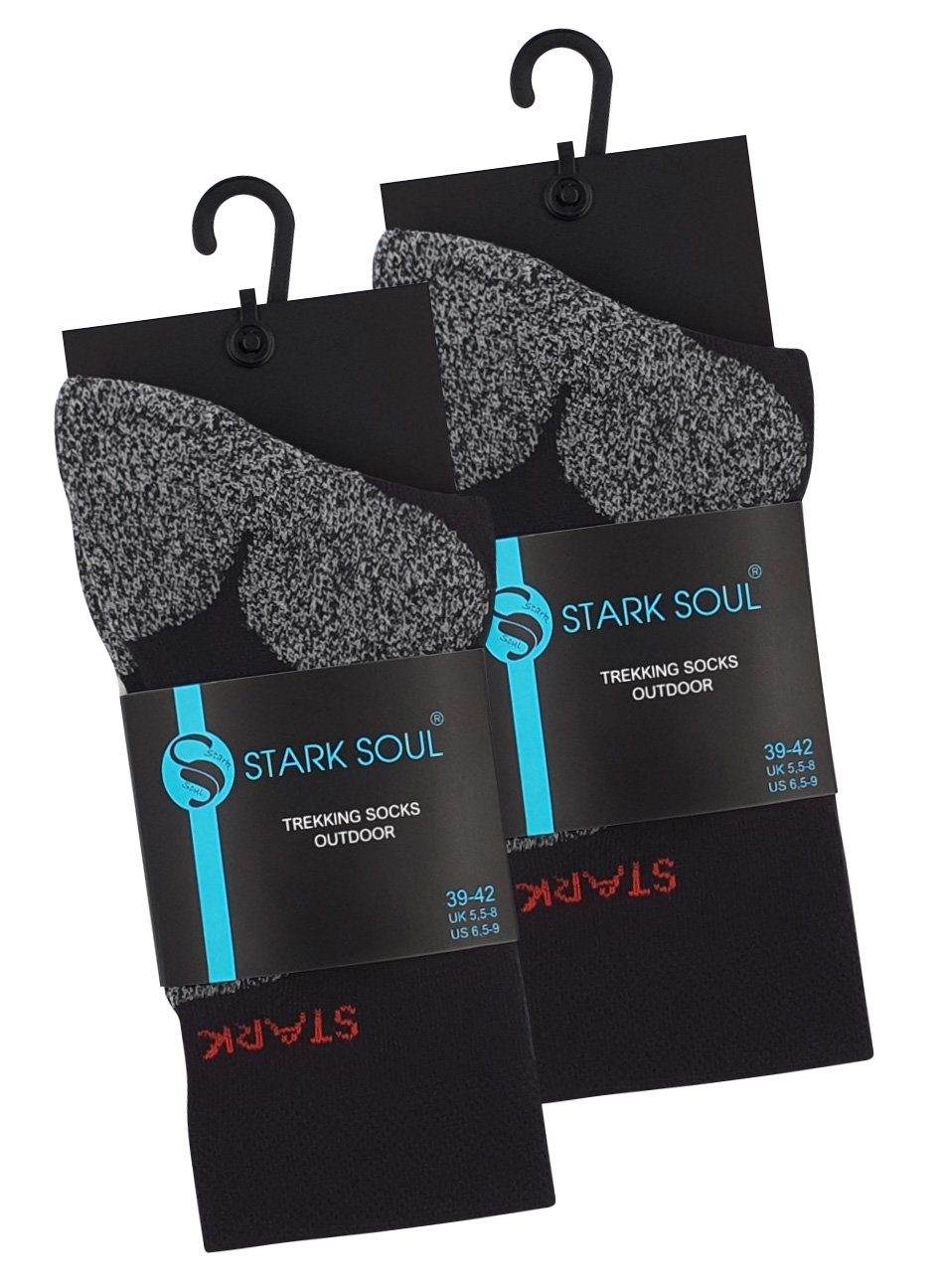 Stark Soul® Wandersocken 2 Paar Wandersocken, Trekking Outdoor Socken - Hiking (2 Paar) eingewebtes Logo