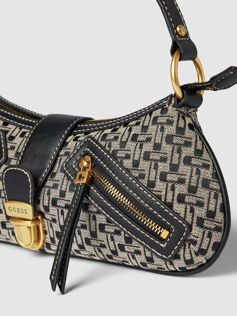 Handtasche mit Allover-Print Modell 'BELLE' in schwarz