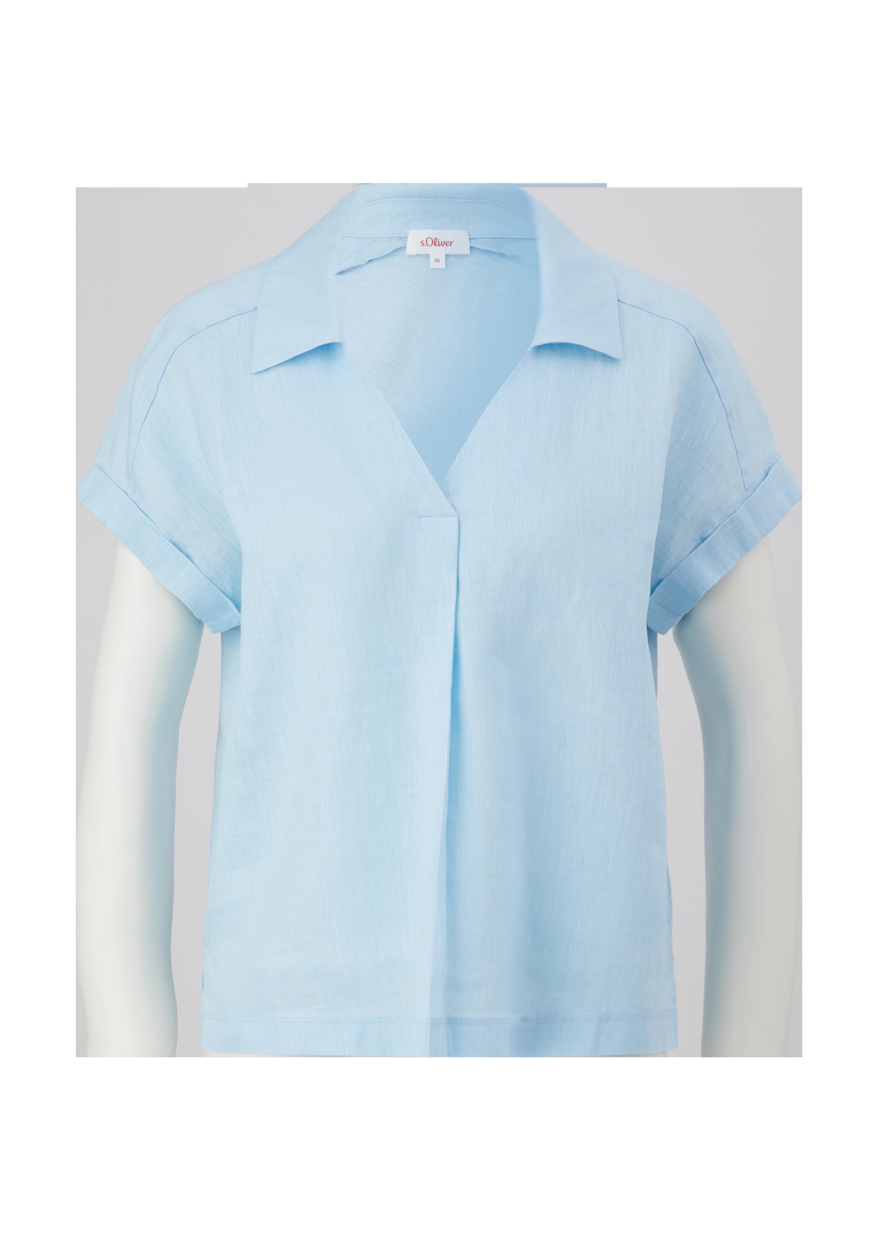 Blusenshirt mit Leinen-Front  2132144-5081