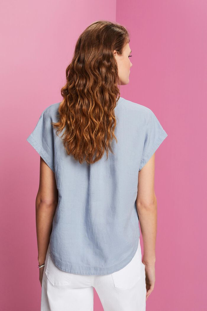 Leinenbluse mit kurzen Ärmeln