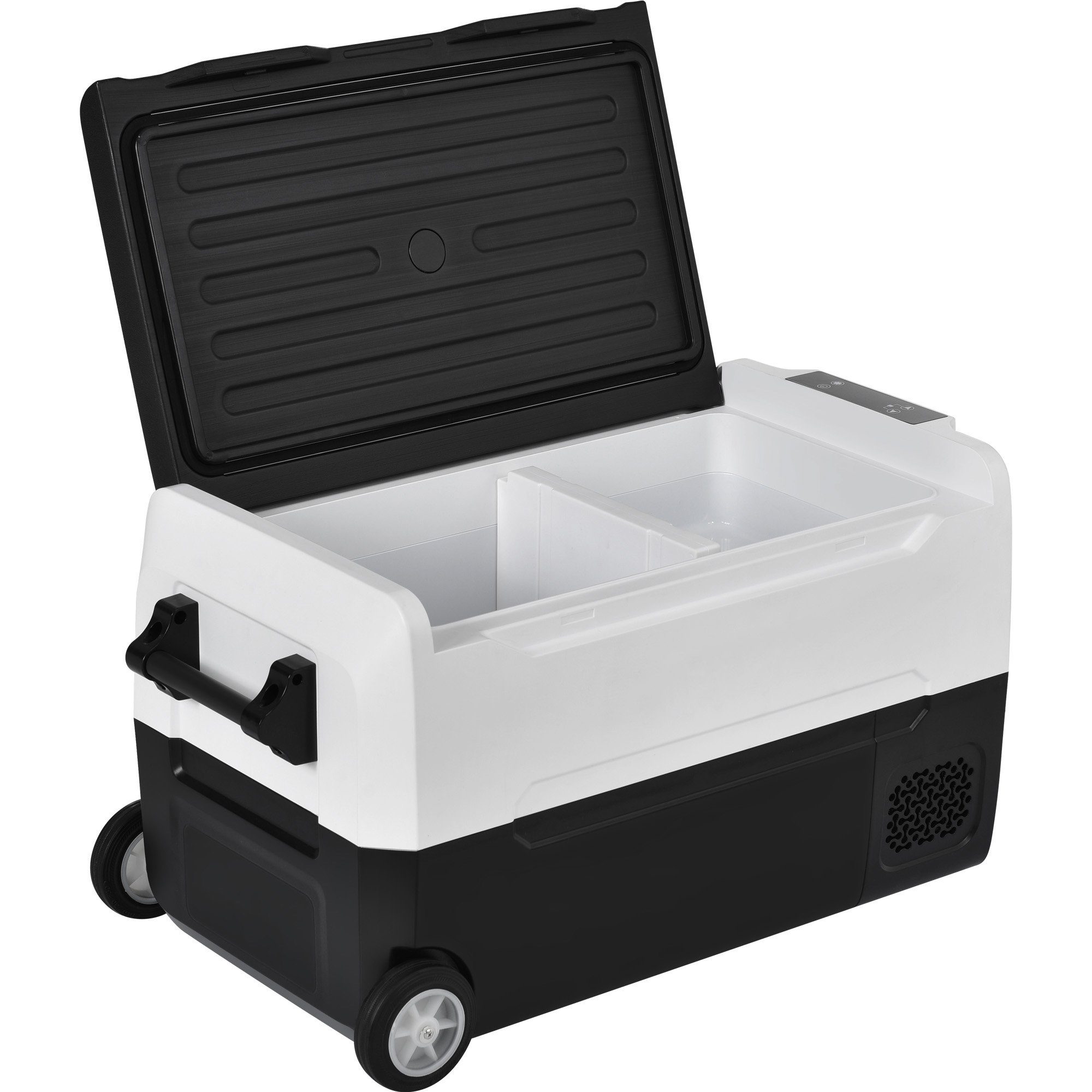 EXTSUD Kühlbox EA35 - Tragbarer Kompressorkühler,31.5 Liter, Zwei-Zonen-Kühler, APP-Steuerung 12/24V DC und 100-240V AC geeignet für Outdoor-Reisen