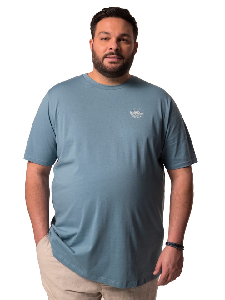 Men Plus Kurzarm T-Shirt in mineralblau günstig kaufen