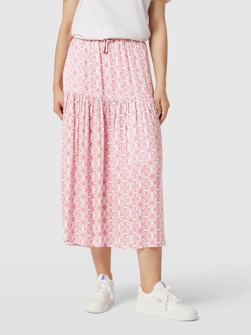 Maxirock mit Allover-Muster Modell 'soraya' in rosa
