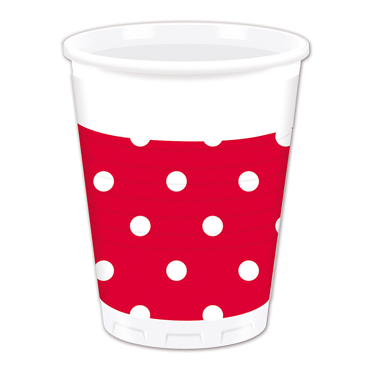 Partybecher/Trinkbecher Red Dots, 200 ml, Kunststoff, 10 Stück