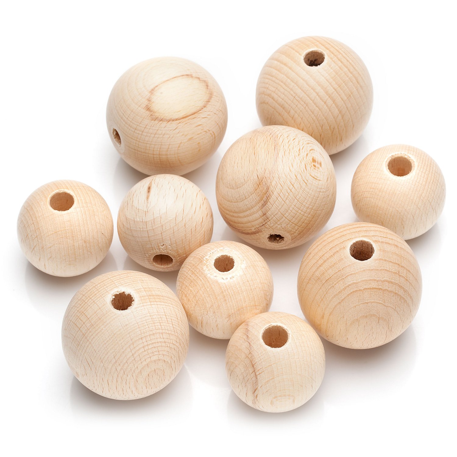 Holzkugeln, 35 + 45 mm Ø, 10 Stück